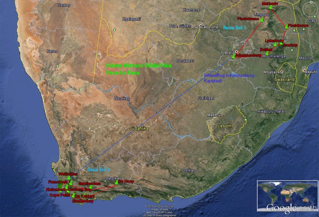 Karte Südafrika Heinz Hirter