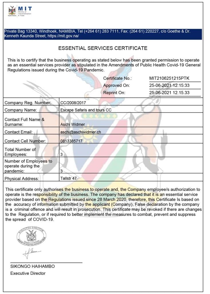 Buisiness Certificate